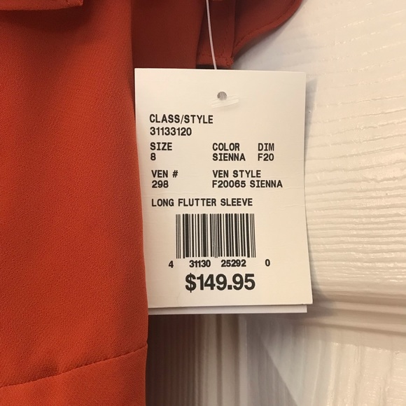 David’s Bridal - Size 8 - NWT. Bridesmaid Dress Sienna Flutter Sleeve Full Skirt - Picture 3 of 7